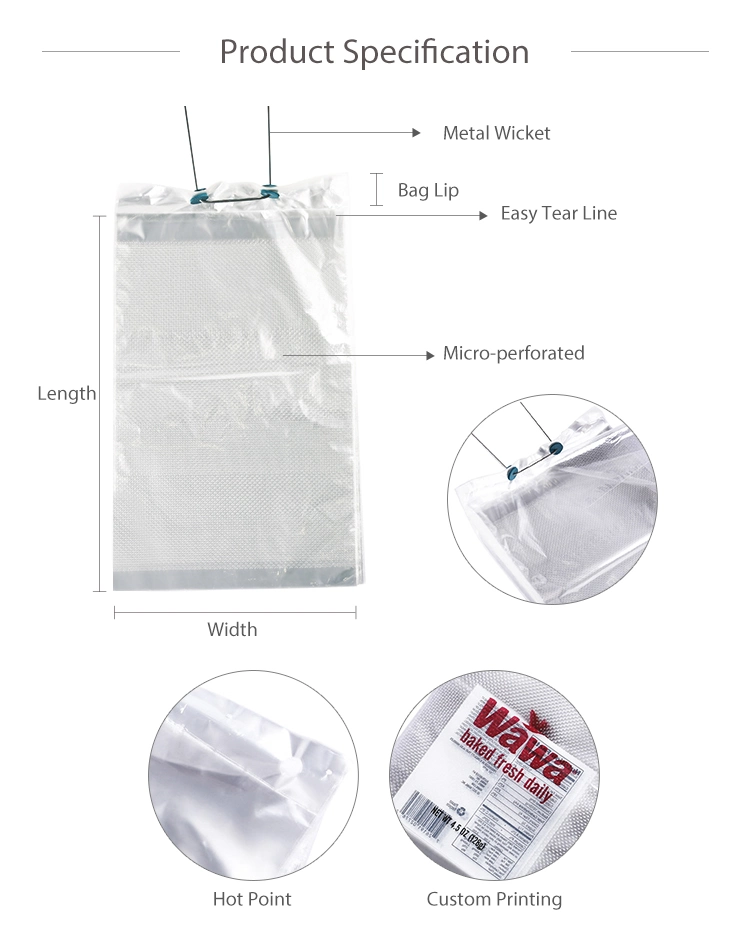 Bakery Packaging LDPE Wicket Bag Bread Bag Plastic Hamburger Bag